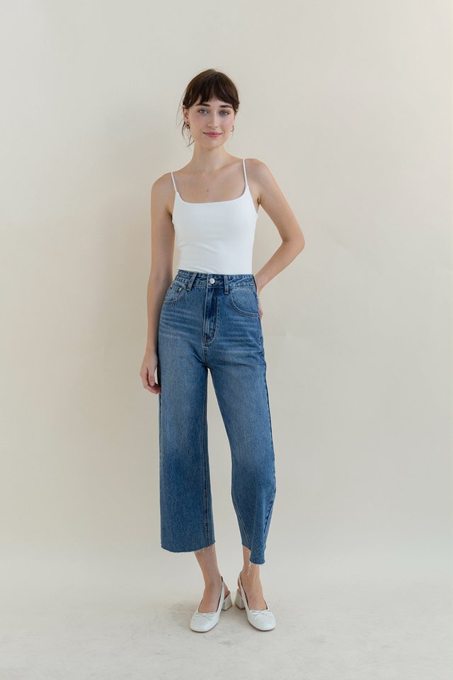 CAMPBELL CROP FLARE DENIM JEANS DARK WASH