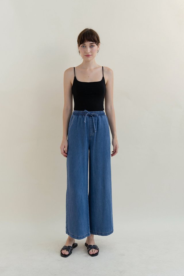 (PREORDER) REI CHAMBRAY DRAWSTRING PANTS DARK