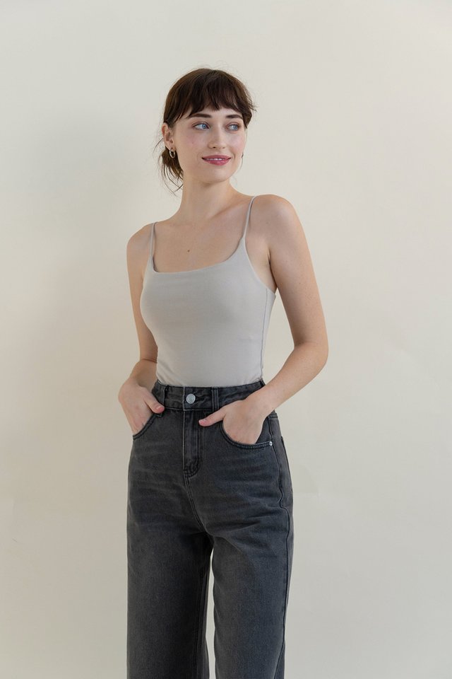 UNA PADDED CAMISOLE TOP STONE