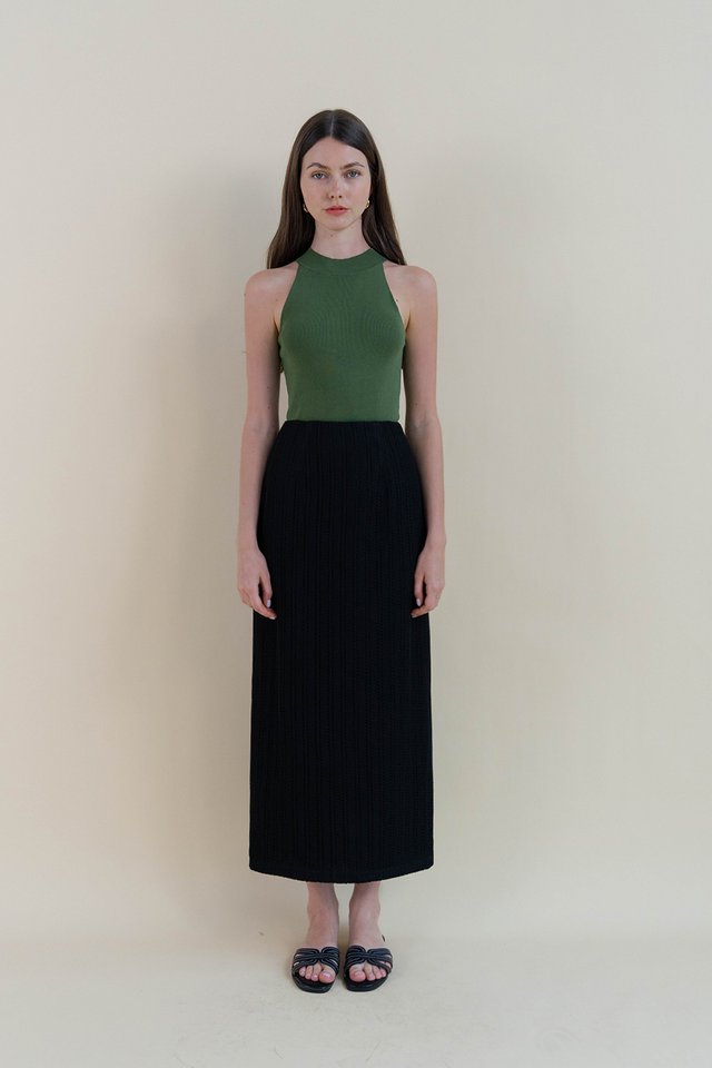 DELIA CROCHET LONG SKIRT BLACK