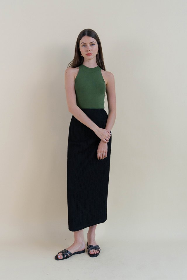 DELIA CROCHET LONG SKIRT BLACK