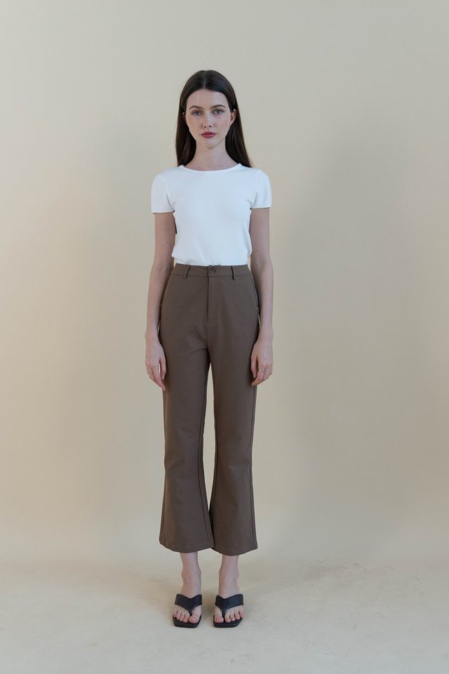 AIDEN CROP FLARE PANTS ETOUPE