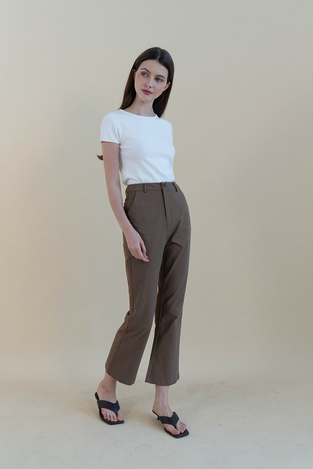 AIDEN CROP FLARE PANTS ETOUPE