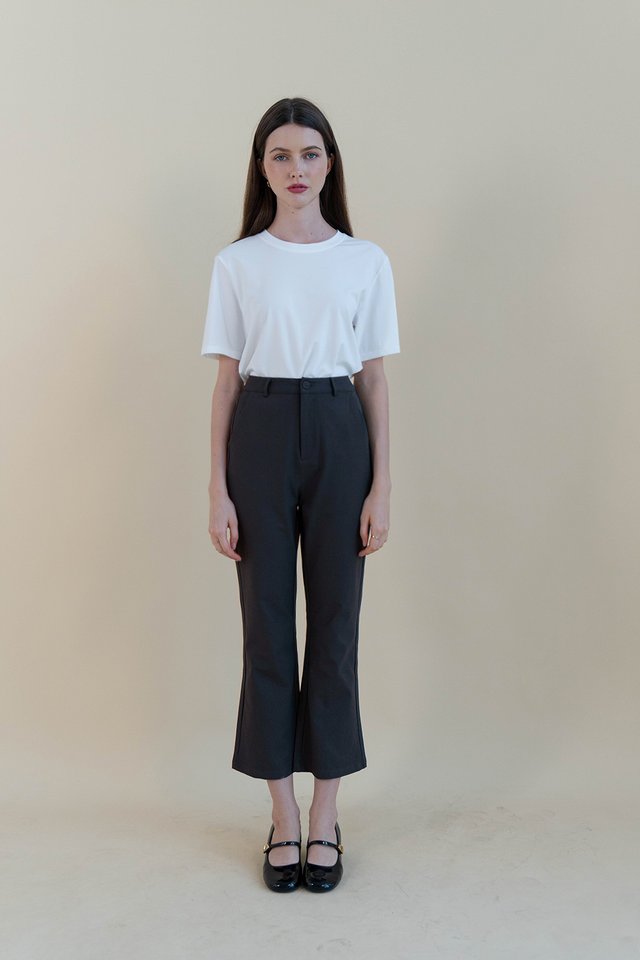 AIDEN CROP FLARE PANTS STEEL