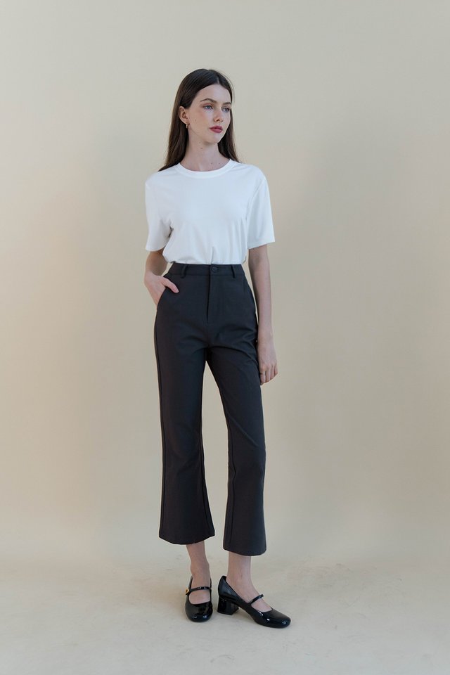 AIDEN CROP FLARE PANTS STEEL