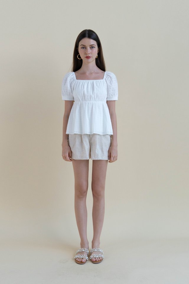 AVALYN PUFF SLEEVE TOP WHITE