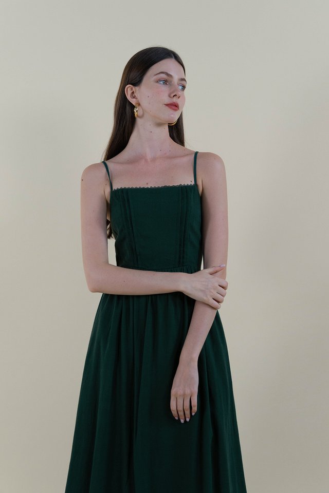 BELLE LINEN DRESS FOREST