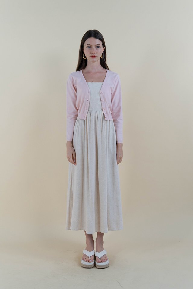 BELLE LINEN DRESS SAND