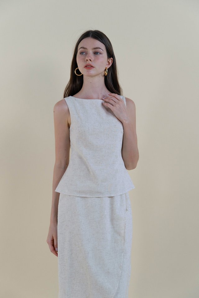 BEYNA SHELL LINEN TOP SAND