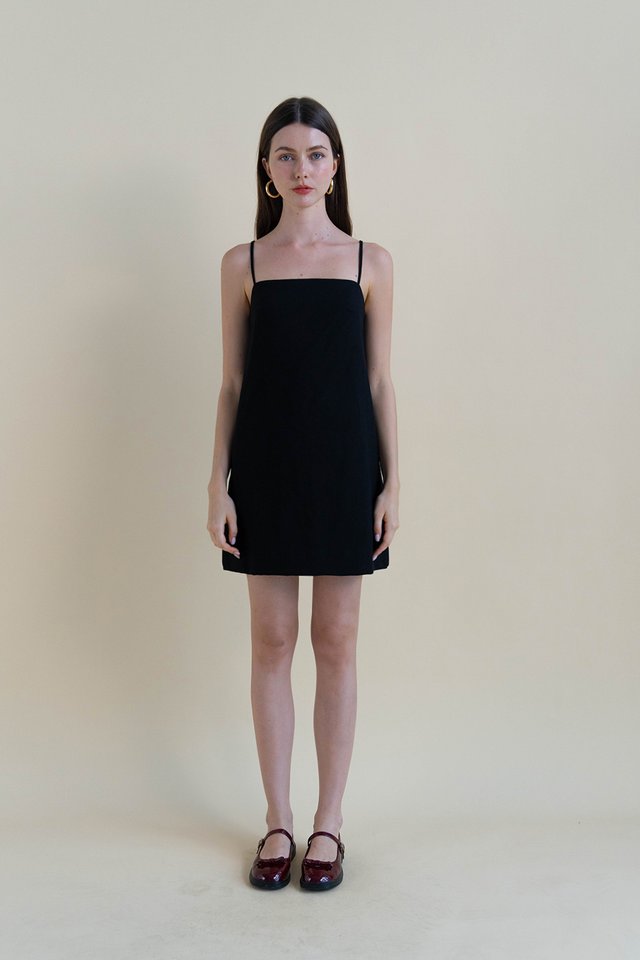 EMMY LINEN DRESS BLACK