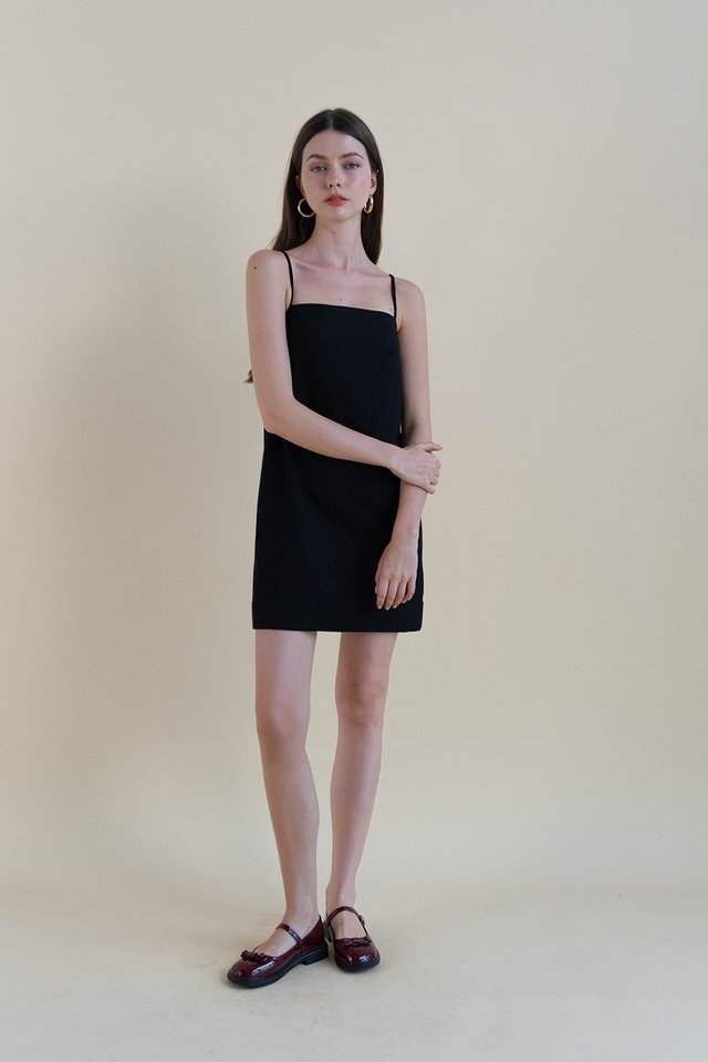 EMMY LINEN DRESS BLACK