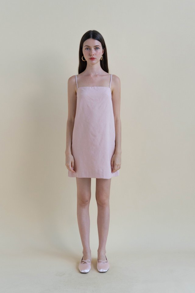 EMMY LINEN DRESS PINK