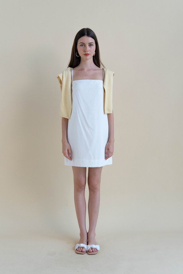 EMMY LINEN DRESS WHITE