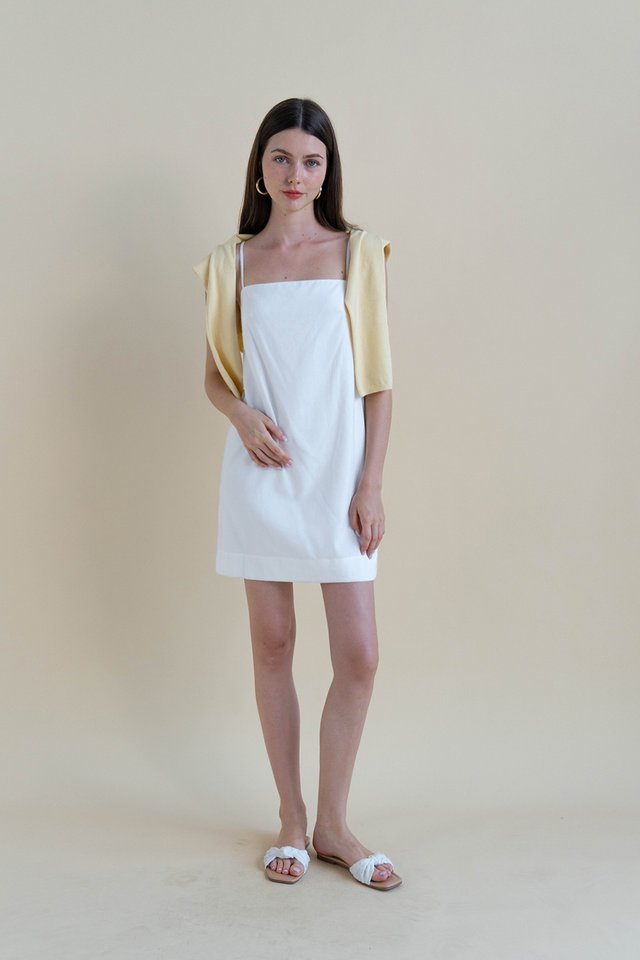 EMMY LINEN DRESS WHITE