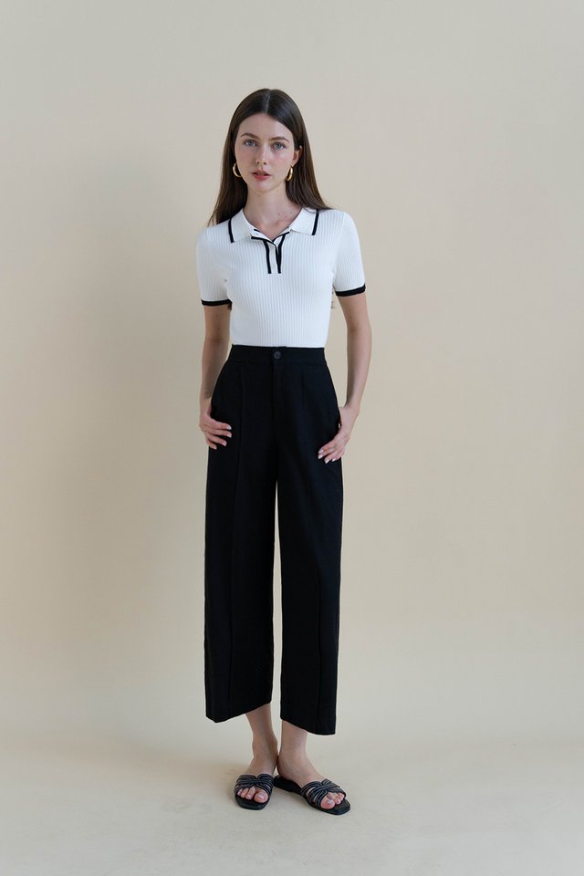 KRIS LINEN CULOTTES BLACK