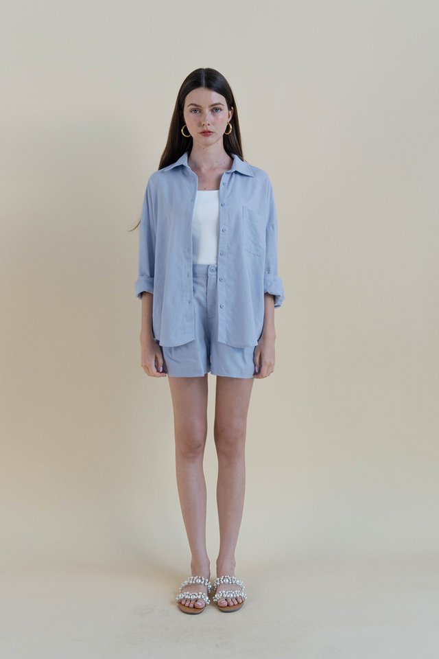 MEGAN LINEN SHIRT BLUEBELL