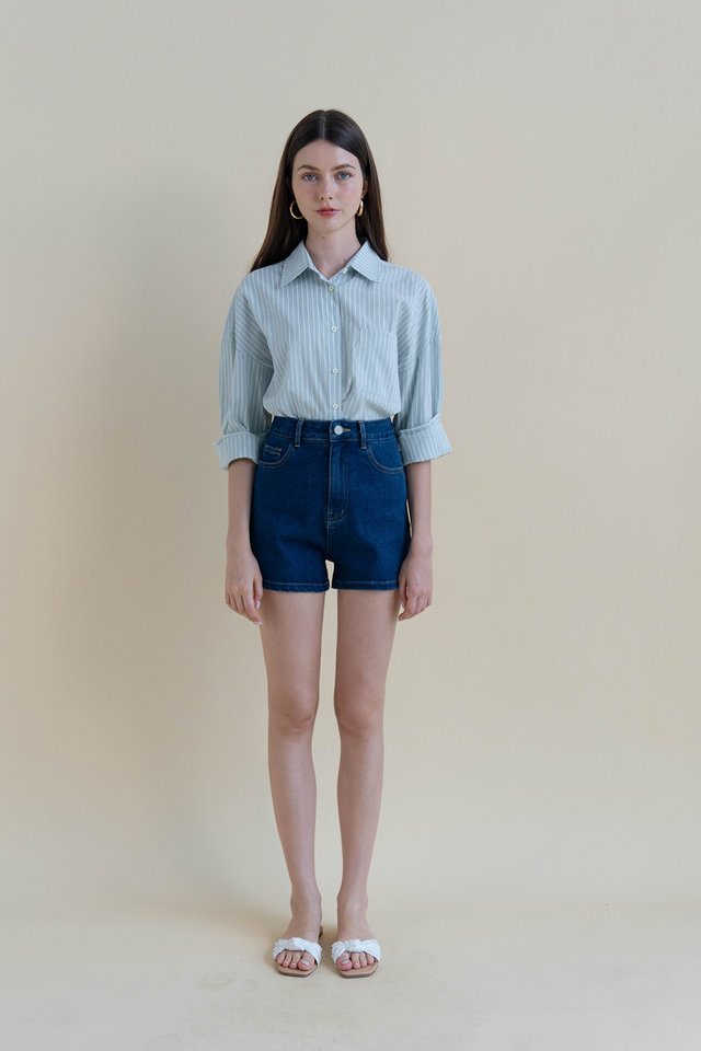 MEGAN LINEN SHIRT BLUE STRIPED