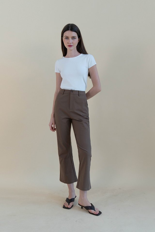 MERYL CAPSLEEVE KNIT TOP WHITE