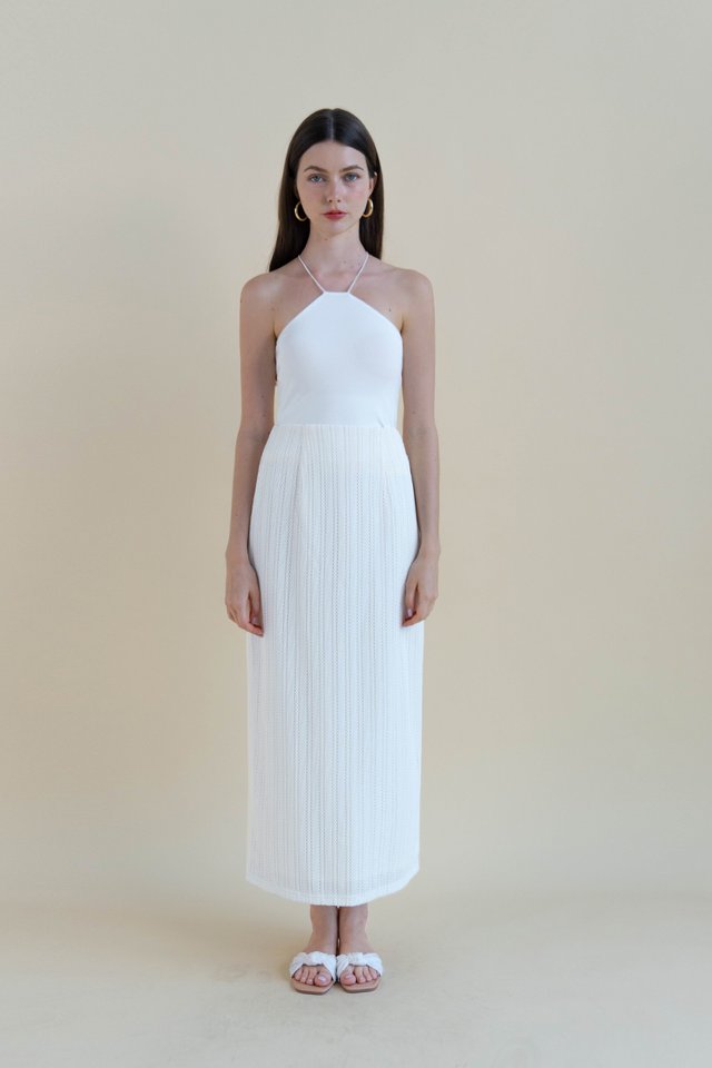 THEA PADDED HALTER TOP WHITE