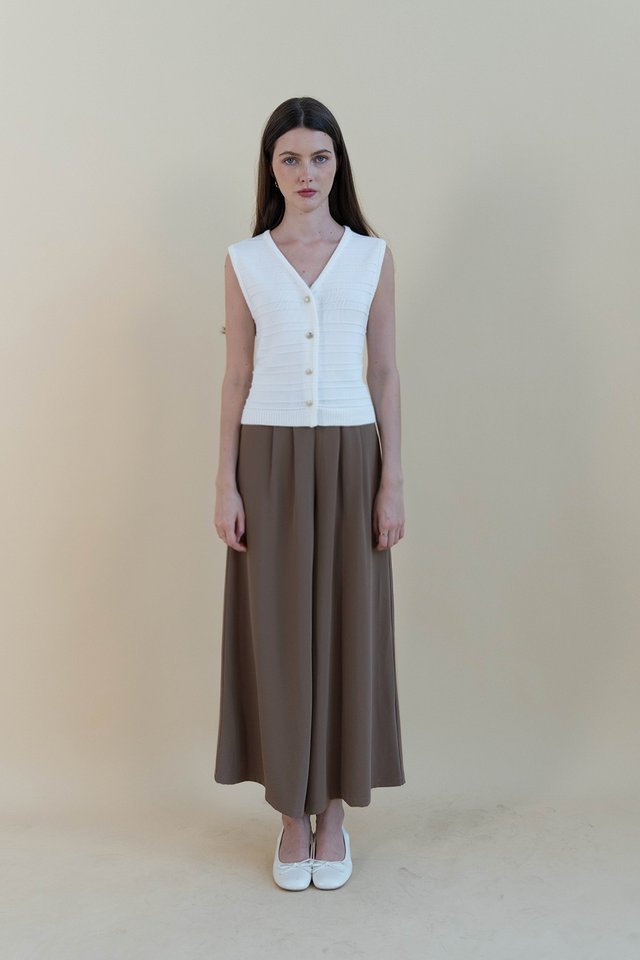 VIOLA KNIT VEST TOP WHITE