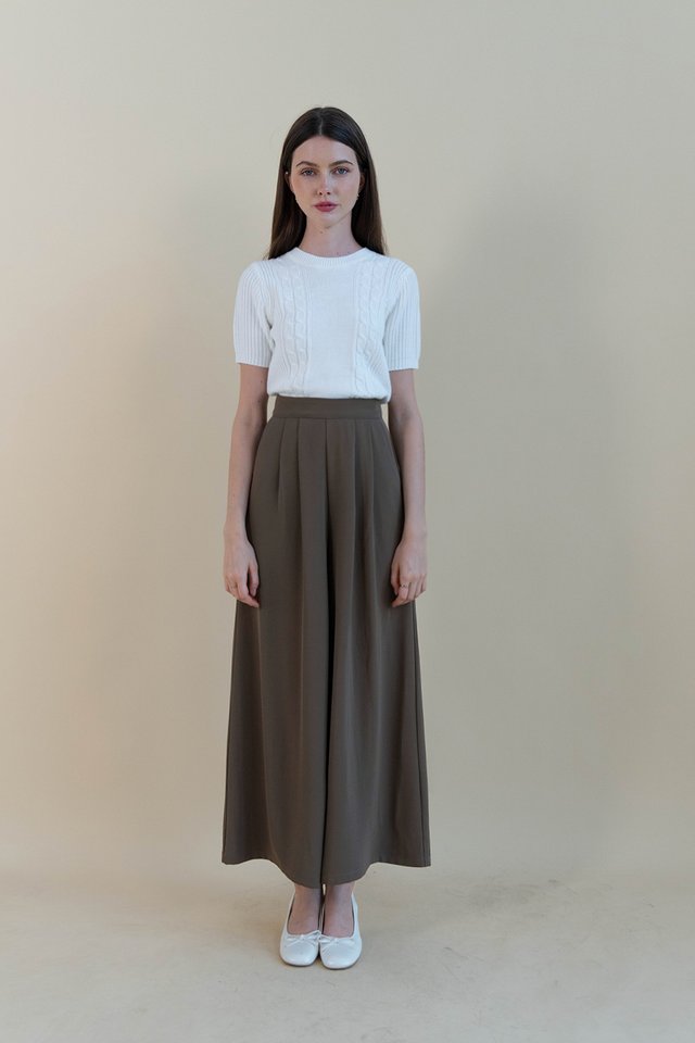 CHERYL WIDE LEG PANTS (REGULAR) WALNUT
