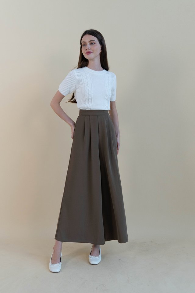 CHERYL WIDE LEG PANTS (REGULAR) WALNUT