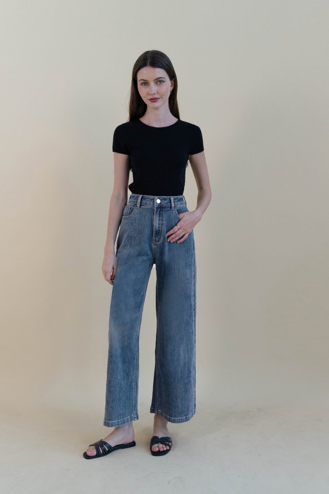 COEN DENIM PALAZZO PANTS MIDWASH