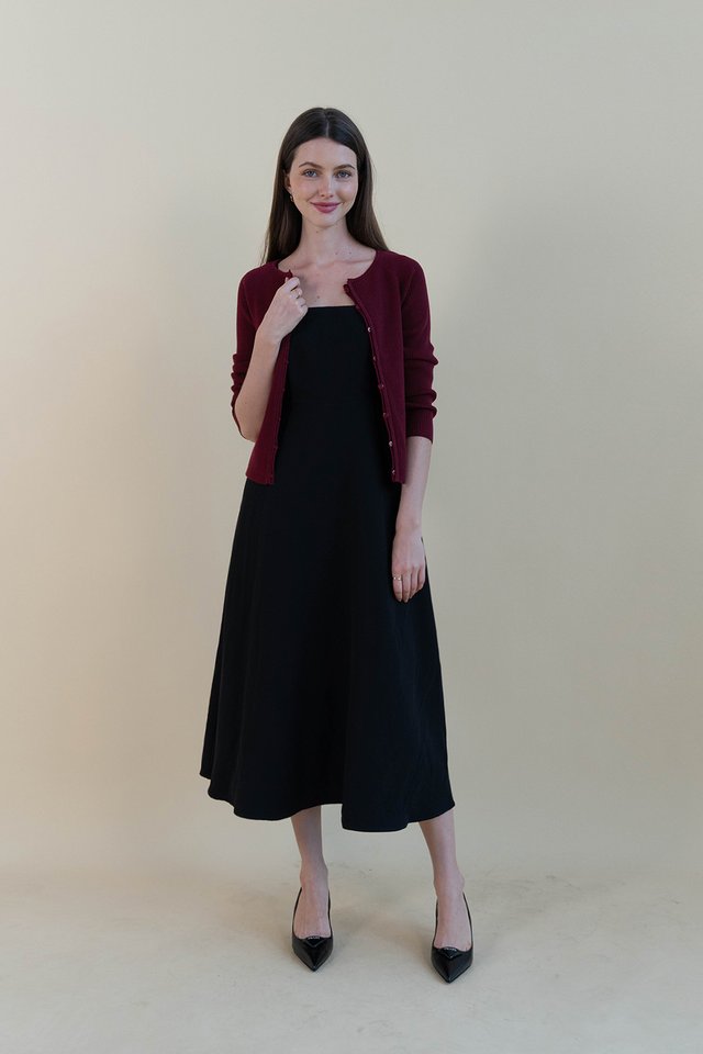 HAZELLE SQUARE NECK WORK DRESS BLACK