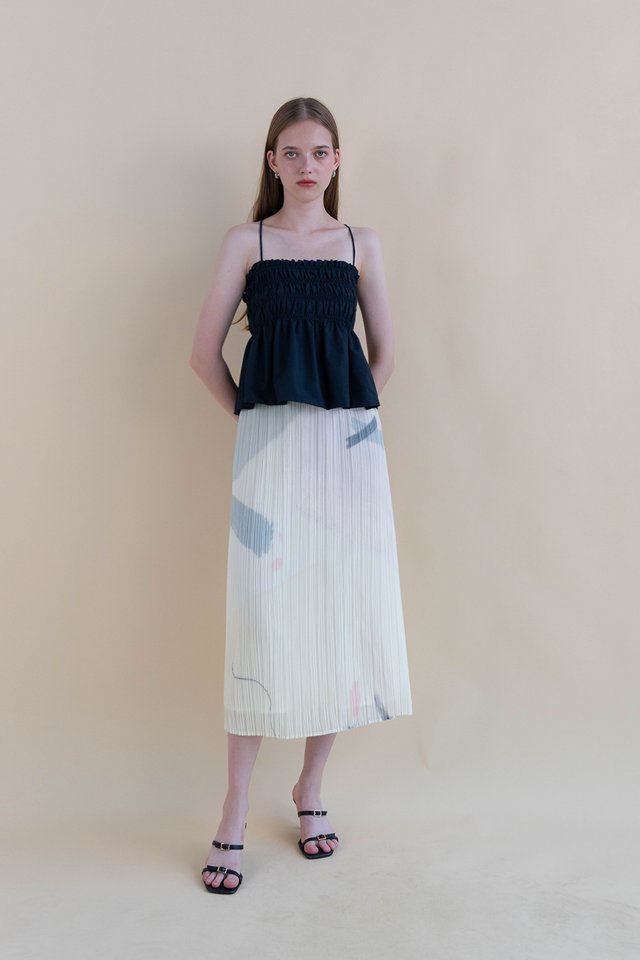 IMELDA PLEATED FLARE SKIRT FROST