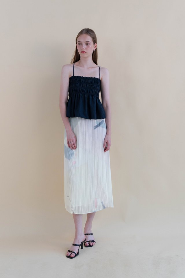 IMELDA PLEATED FLARE SKIRT FROST