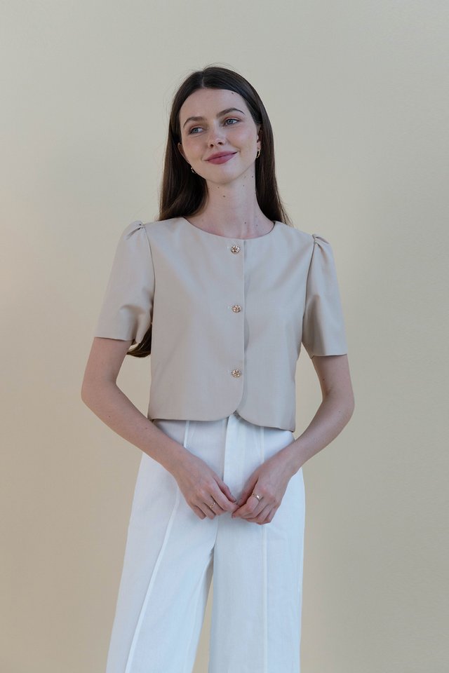 JADE SHORT SLEEVE JACKET EGGSHELL