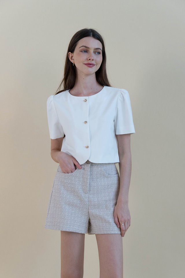 JADE SHORT SLEEVE JACKET WHITE