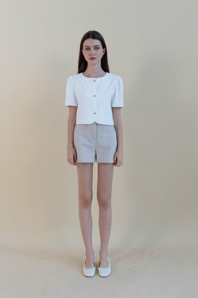 JADE SHORT SLEEVE JACKET WHITE