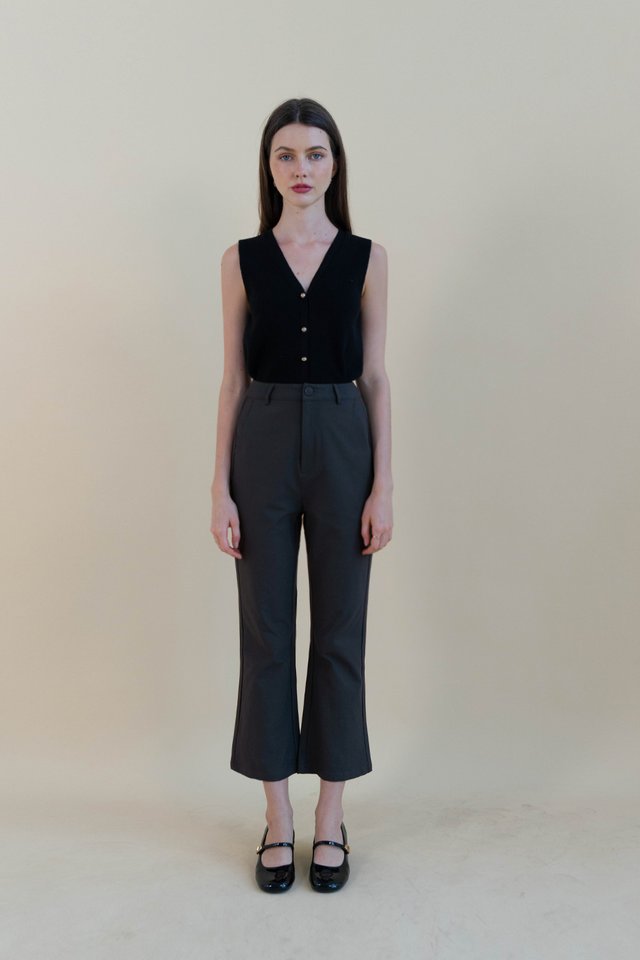 KASSI KNIT BOXY VEST BLACK