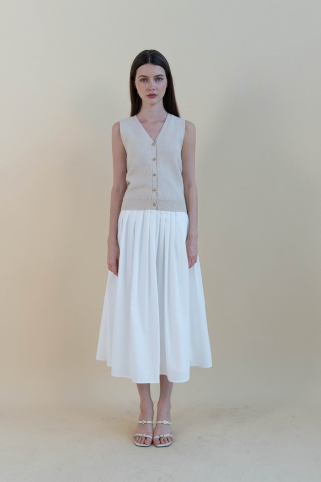 KASSI KNIT BOXY VEST COCONUT