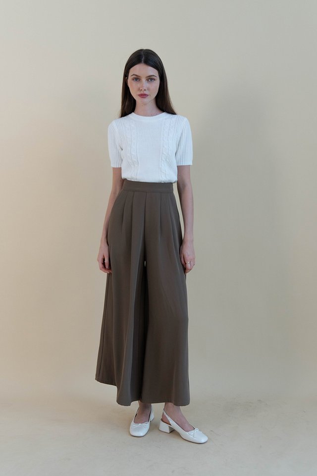 RAQUEL WEAVE KNIT TOP WHITE