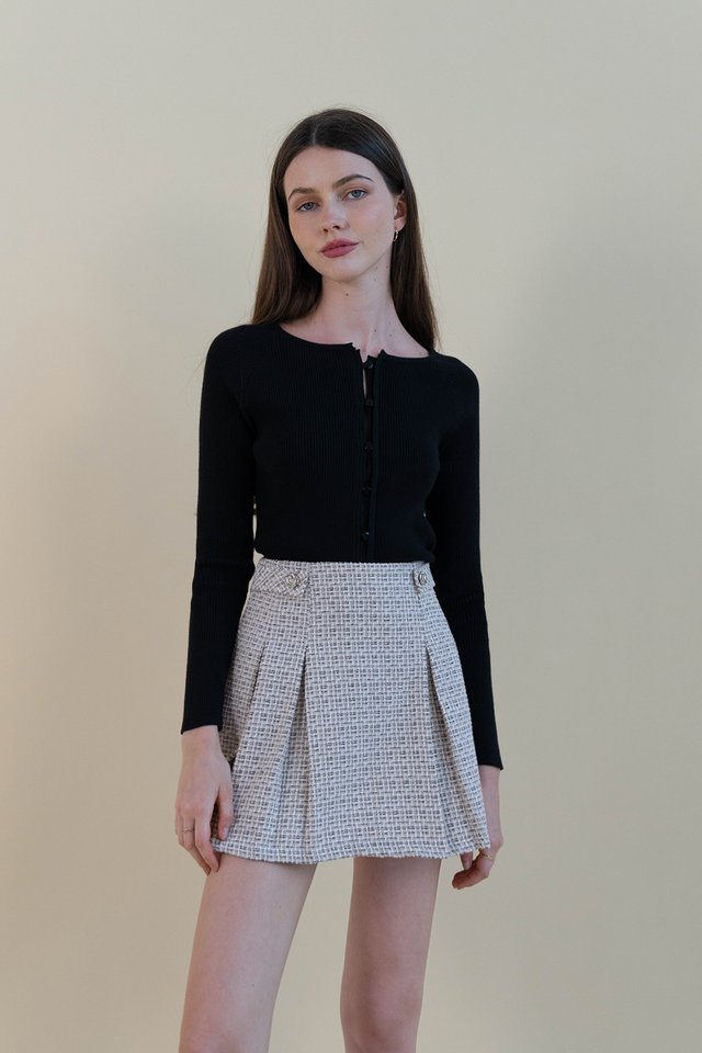 SANNY RIBBED CARDIGAN BLACK