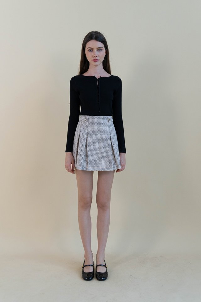 SANNY RIBBED CARDIGAN BLACK