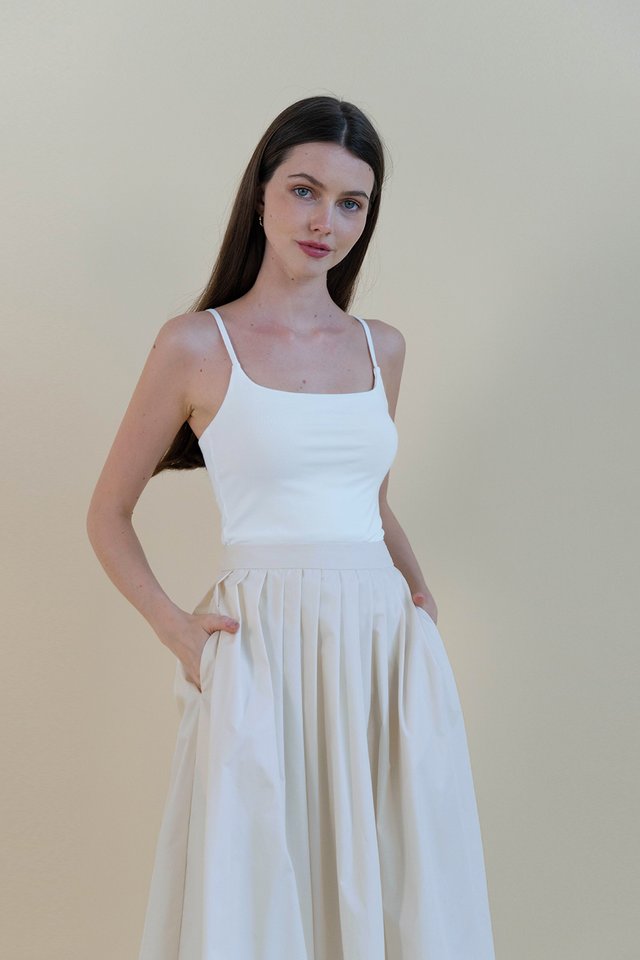 UNA PADDED CAMISOLE TOP WHITE