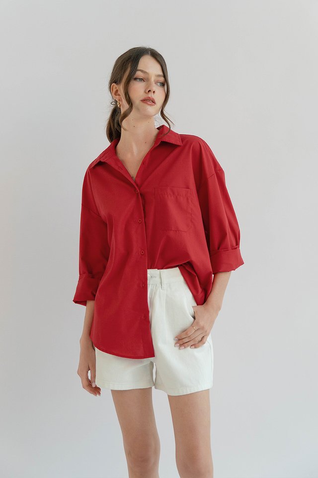 BRIE OVERSIZED SHIRT RED