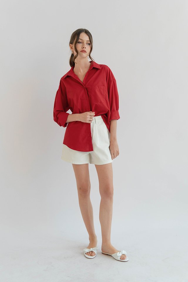 BRIE OVERSIZED SHIRT RED