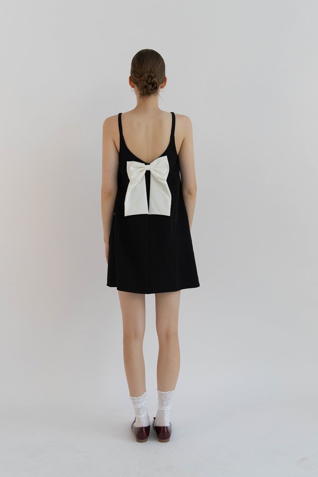 CHLOE BOW BACK DRESS BLACK