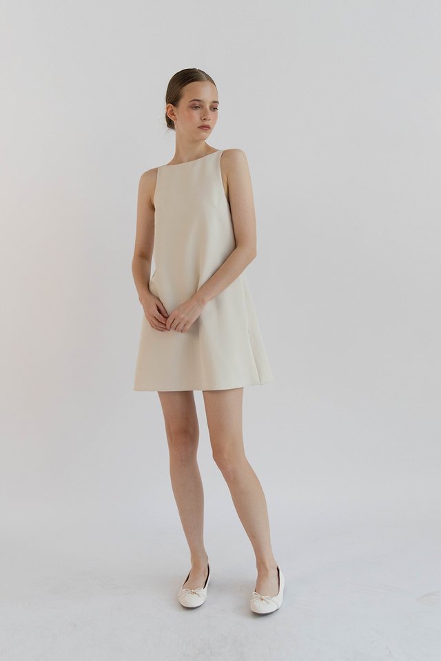 CHLOE BOW BACK DRESS PEARL