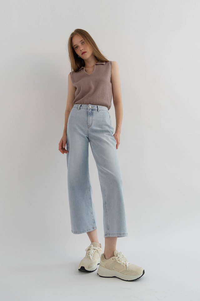 CONNER STRAIGHT CROP DENIM JEANS LIGHT WASH