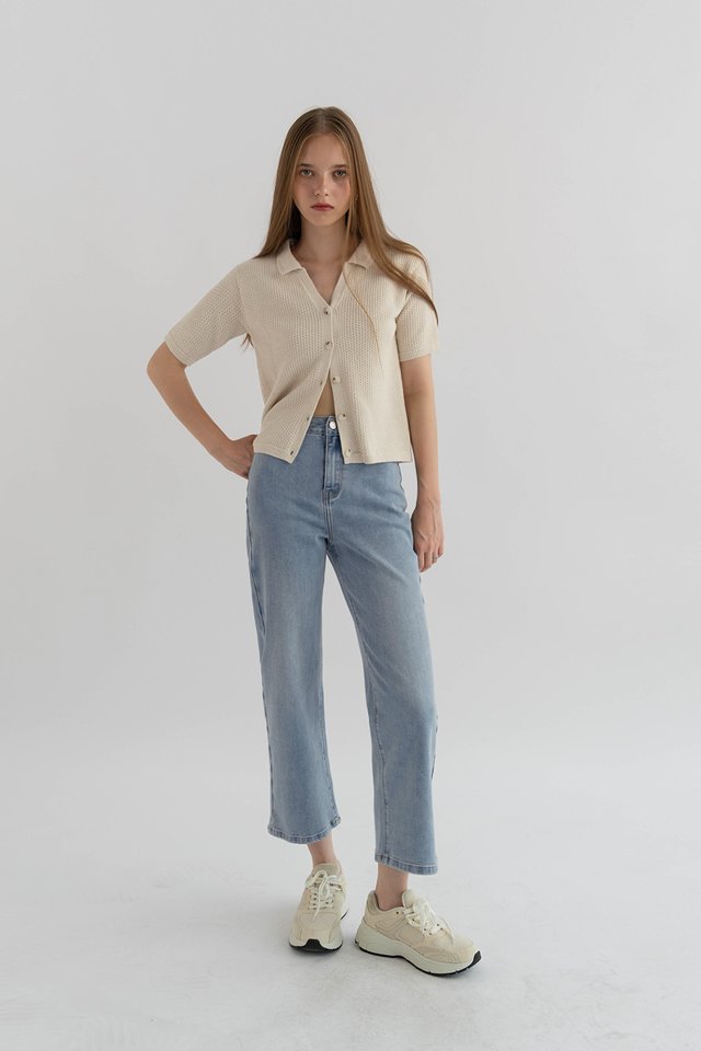 CONNER STRAIGHT CROP DENIM JEANS MIDWASH