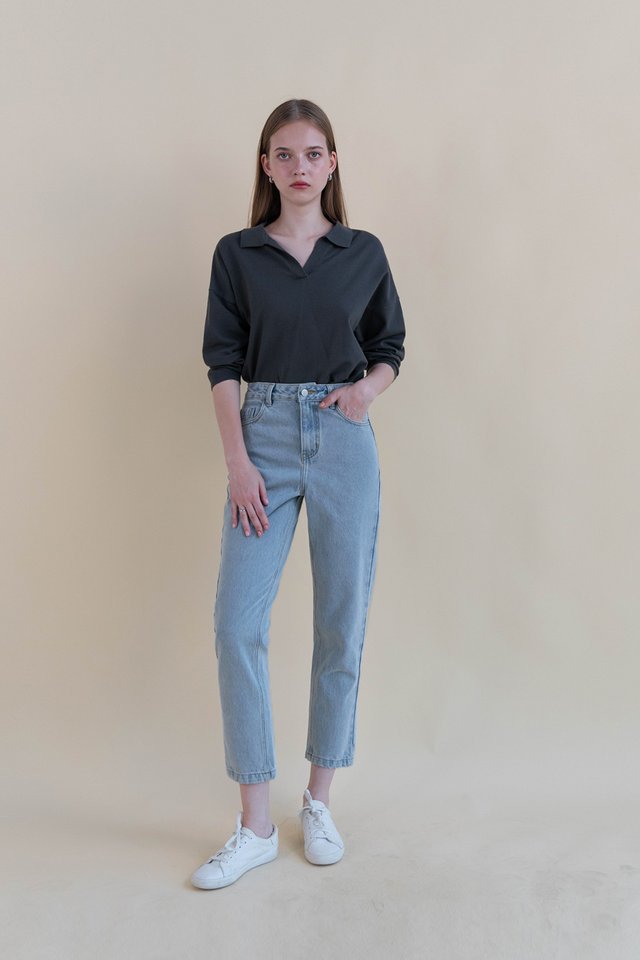 CONNER STRAIGHT CROP DENIM JEANS MIDWASH
