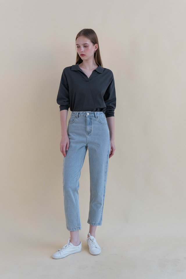 CONNER STRAIGHT CROP DENIM JEANS MIDWASH