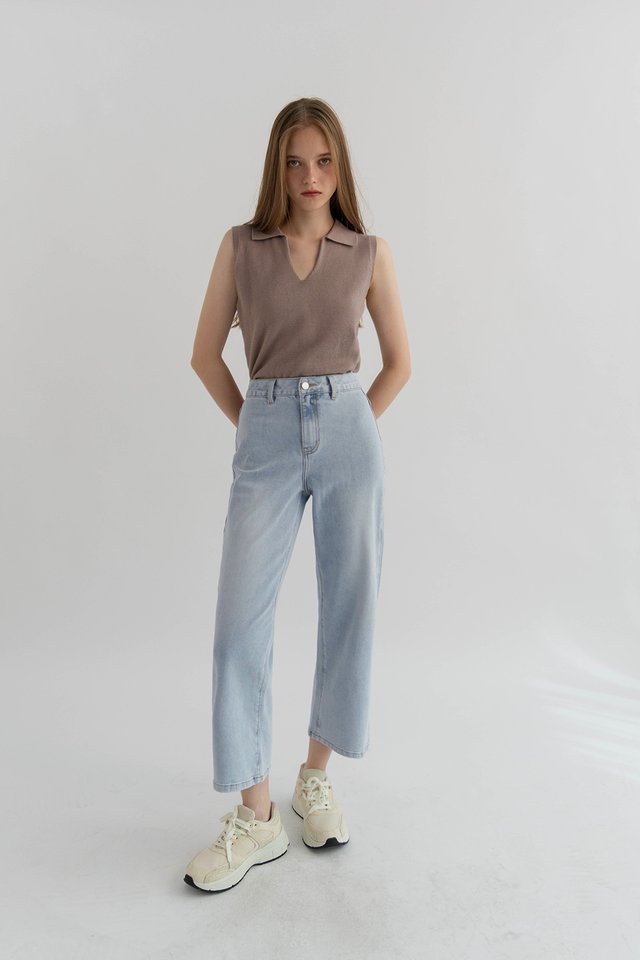 JAYMES POLO KNIT TANK TOP ETOUPE
