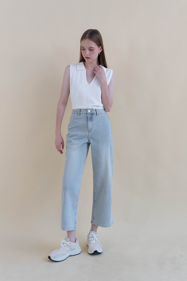 JAYMES POLO KNIT TANK TOP WHITE