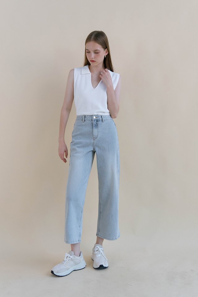 JAYMES POLO KNIT TANK TOP WHITE